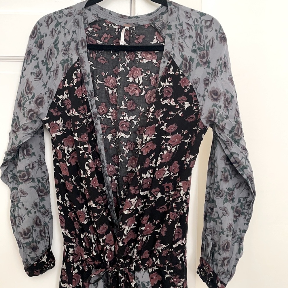 Women’s long sleeve floral jumpsuit